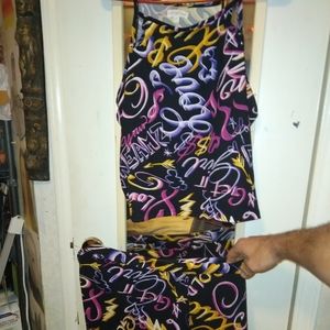 Women's Plus Size 3X Full Circle Trends printed Pjs with $ symbols and love